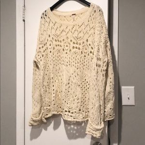 Free people crochet sweater in cream
